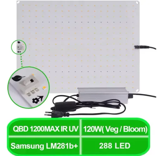 Samsung LM281B+ 120W Quantum Grow Light, Espectro completo 110/220V PAINEL DE LED QB