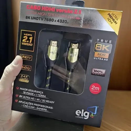 Cabo Hdmi Com 2 ou 3 metros 144hz 180hz 8k 2.1 Reforçado P/ Ps5, Pc, Xbox