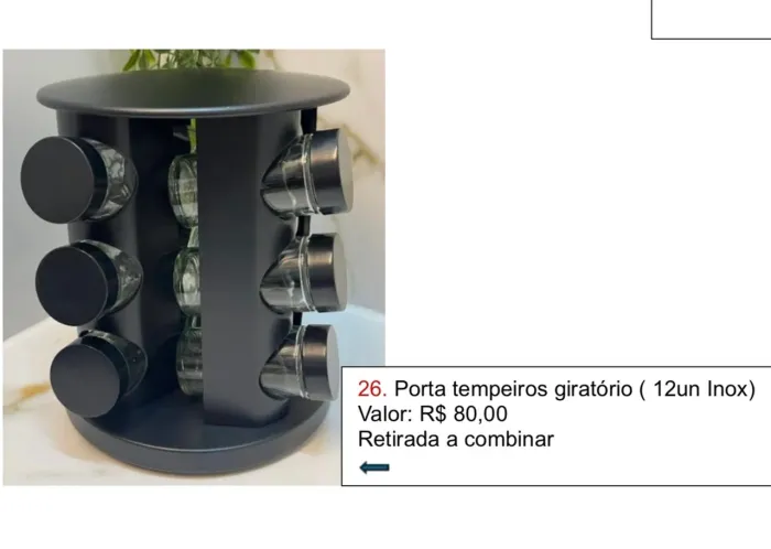 Porta temperos com 12un em vidro e tampa inox