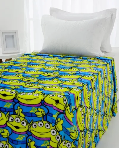 Manta Solteiro Riachuelo Aliens Toy Story + Balde
