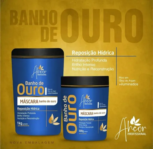 Máscara capilar banho de ouro