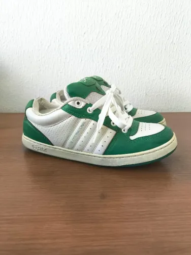 tênis qix link verde e branco clássico dos anos 2000, skate e estilo retrô tamanho 42