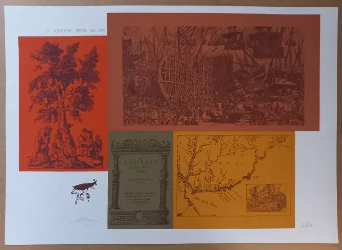 Gravura de Carlos Scliar - Quadro em serigrafia   