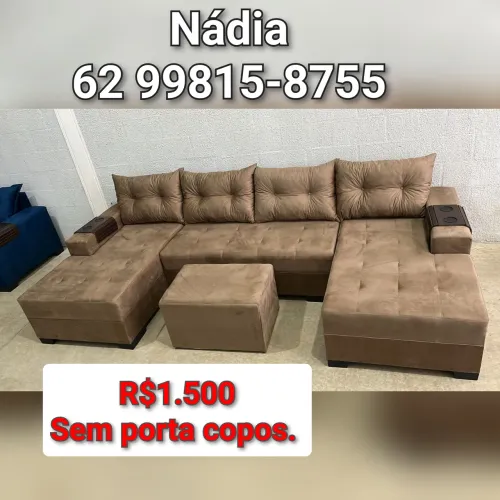Sofá de chaise dupla grande 
