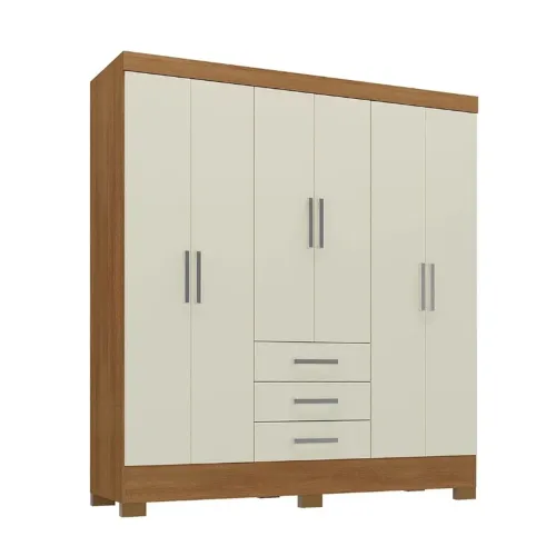 Guarda-Roupas 6 Portas Solteiro Amadeirado rf54