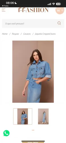 Jaqueta Cropped Jeans Anne Fernandes Nova TAM G 
