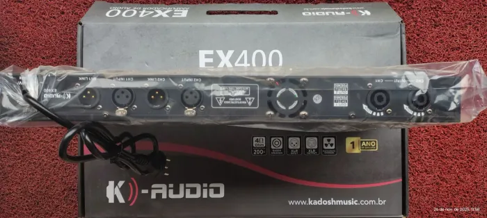 Amplificadorel de Áudio (Potência) para caixas de Som K-Audio Prossifional EX400 2X200 W