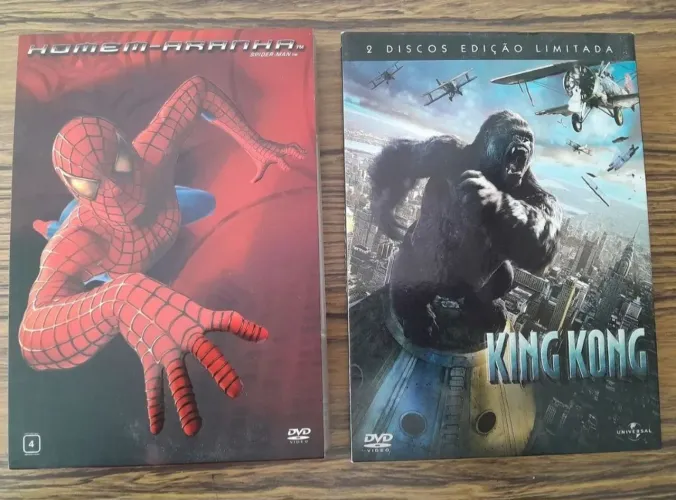 2 DVDs: Homem Aranha 1 e King Kong