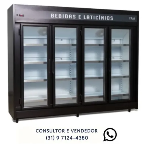 Refrigerador Expositor 4 Portas Preto 127/220v