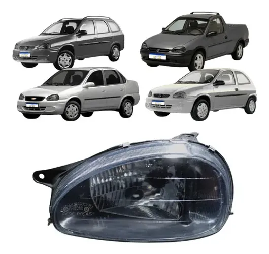 Farol Gm Corsa 1994 1995 1996 A 2010 Mascara Negra Esquerdo Esquerdo/motorista