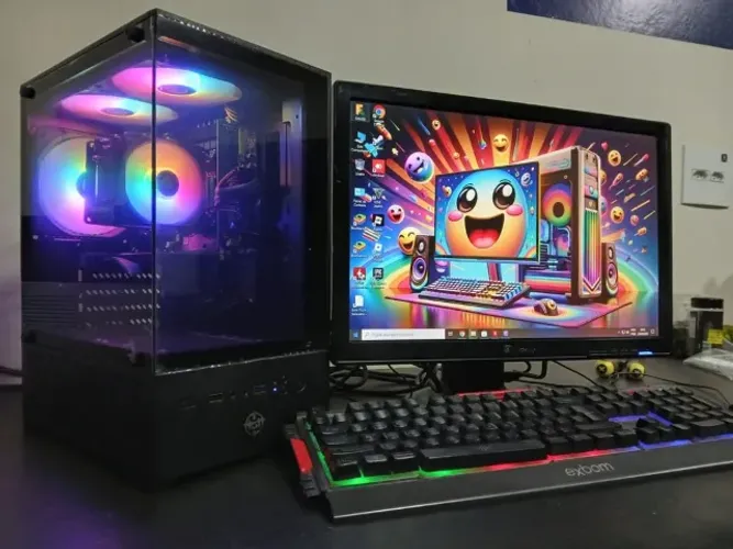 Pc Gamer + Monitor teclado e mouse Roda tudo Free fire Roblox gta 5