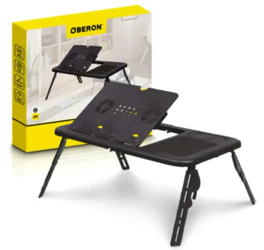 Suporte Mesa para Notebook Ajustável Com Cooler Para Refrigeração Oberon OR-SP245 