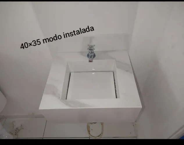 Cuba para banheiro 40x35 instalada