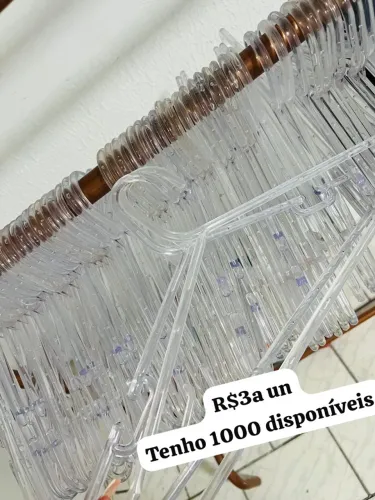 Cabides de Plástico Transparentes - 1000 unidades