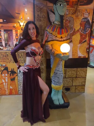 Traje de dança do ventre completo vinho tamanho P