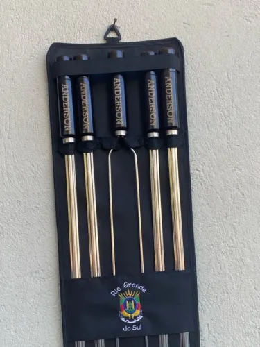 Kit com 5 espetos inox 70cm - Personalizado