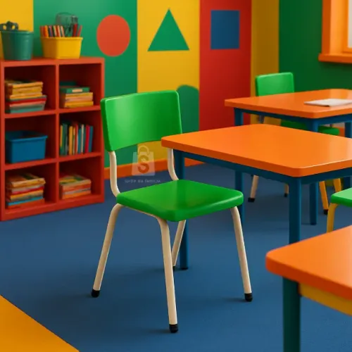 Cadeira Escolar Infantil Cor Verde Confortável e Durável Ideal para Crianças Modelo 41097