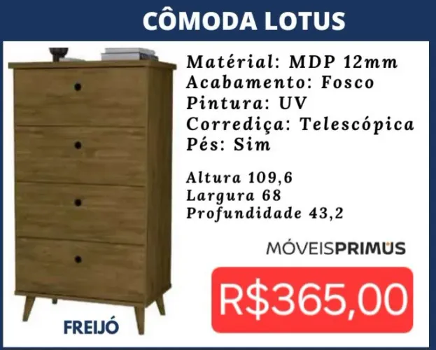 Cômoda Lotus (leia a descrição)