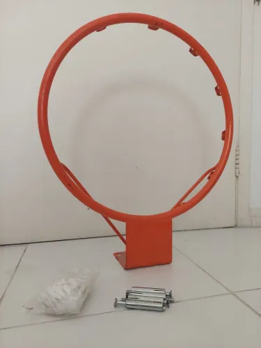 Aro Basquete Cesta Reforçado Com Rede Chuá E Presilhas 45cm