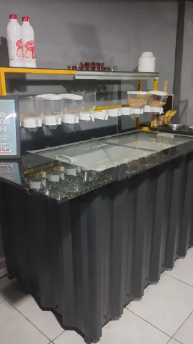 Suporte para selv service açaí e sorvete
