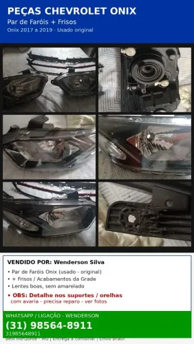 Par de Farol Onix com LED