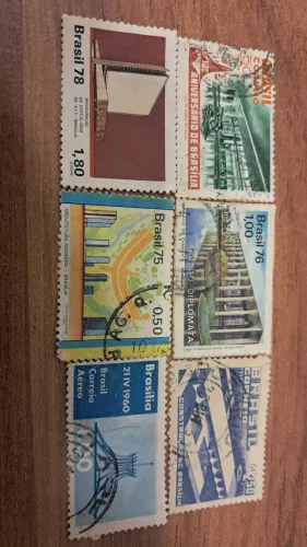 Lote 6 selos Brasília  +2 brindes 