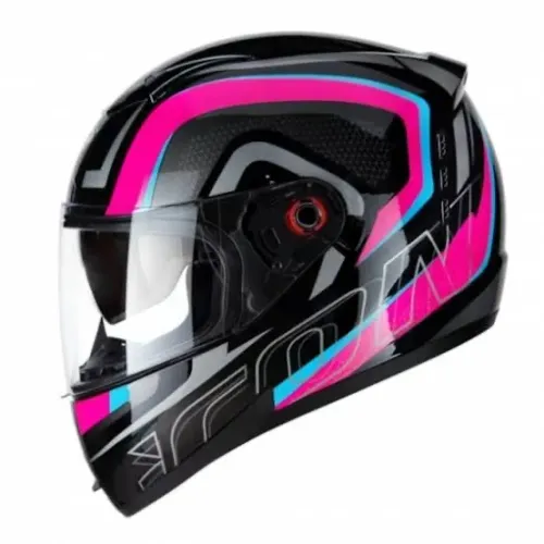 Capacete peels silverstone preto com detalhes rosa e azul