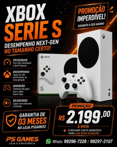 Xbox Serie S Estado de Novo com 03 Meses de Garantia Loja Fisica