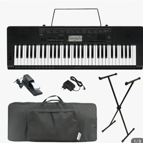 Kit Teclado Casio Ctk-3500 C/ Pedal + Suporte + Capa + Fonte