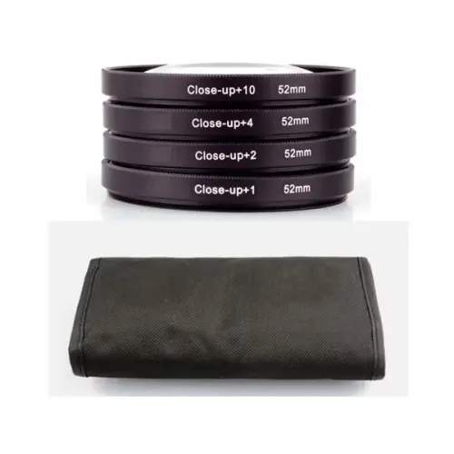 Kit Lentes Close-Up 62 mm - +1 +2 +4 +10 - Com Estojo