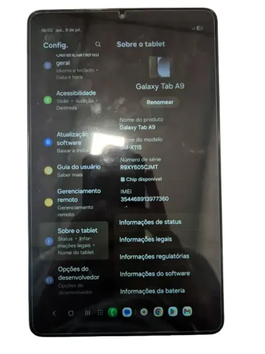 Tablet SAMSUNG A9 - 64GB de Armazenamento - Garantia de 90 dias conosco
