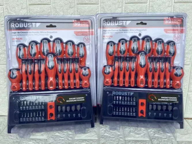 Jogo Chaves De Fenda Phillips E Bits 39 Peças Robust