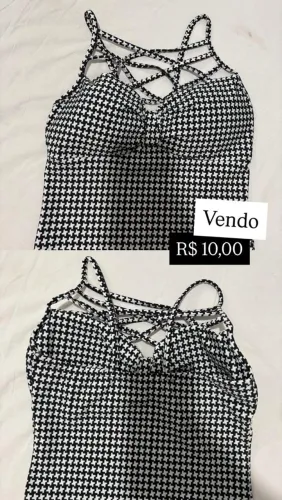 Cropped preto e branco