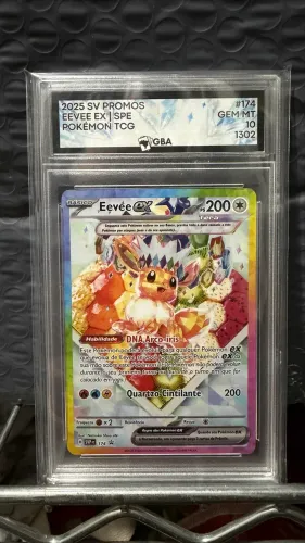 Carta Pokemon Eevee ex SPE - SV PROMOS - #174 NOTA 10 GBA