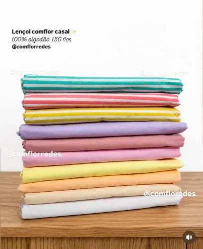 Lençol casal Comflor 100% algodão 150 fios - RECEBA EM CASA ? 
