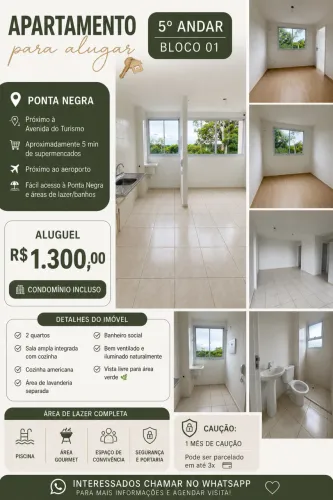 ? Apartamento para Aluguel - Ponta Negra | Av. do Turismo