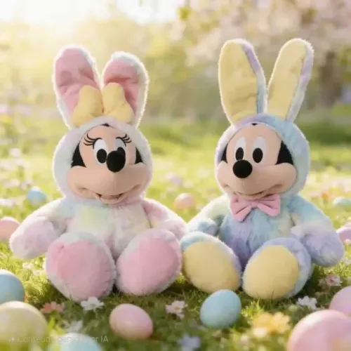 Mickey ou Minnie Coelho de Páscoa Pelúcia Colorido 46cm Disney NOVO