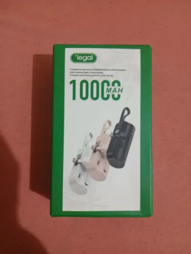 Bateria de emergência para celular, cabo tipo C e de iPhone