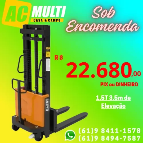 Empilhadeira Semi-Elétrica 1.5T 3.5m de Elevação
