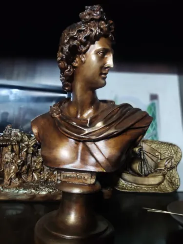 Escultura Apolo - Do Busto Da Estátua Da Mitologia Grega - gesso 23cm