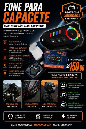 Intercomunicador Fone pra capacete