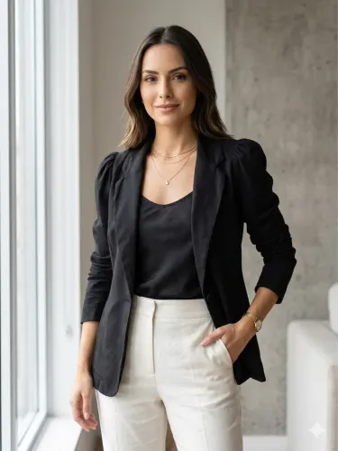 Blazer feminino tam 38 preto leve da Ave Rara