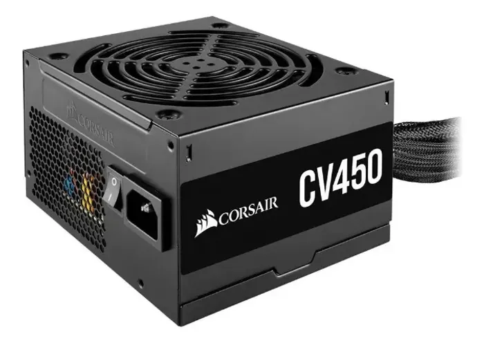 Fonte Corsair CV450 com selo 80plus bronze