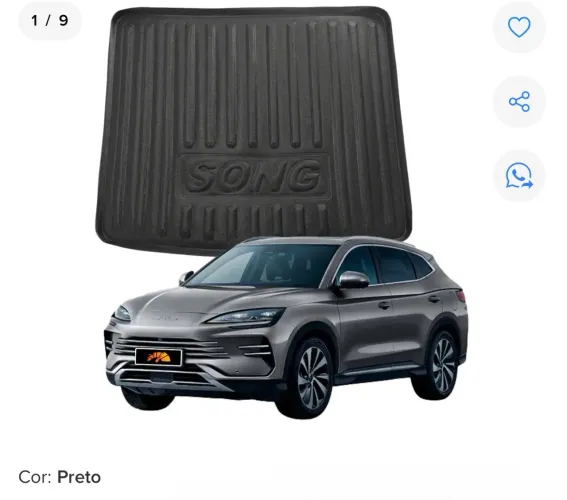Tapete Bandeja para Porta-Malas do BYD Song Plus.