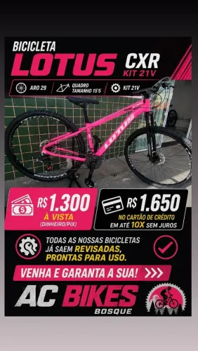 BICICLETA LOTUS/CXR 21V NOVAS