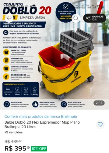 Balde Doblo 20 LTS com espremedor