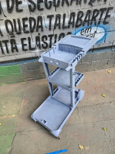 Carrinho Funcional de Limpeza Carrinho De Limpeza Hospitalar América Bralimpia Cor Cinza