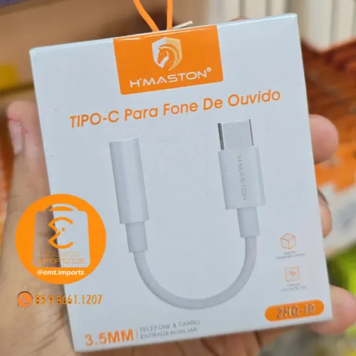 Adaptador TIPO-C para P2 3.5mm Fone de ouvido com fio para celular