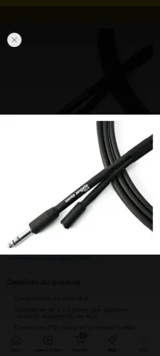 Cabo Extensor P10 P2 Santo Angelo 5m Para Fones de Ouvido