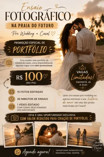 Ensaio Fotográfico na Praia (Pré-Wedding ou casal)